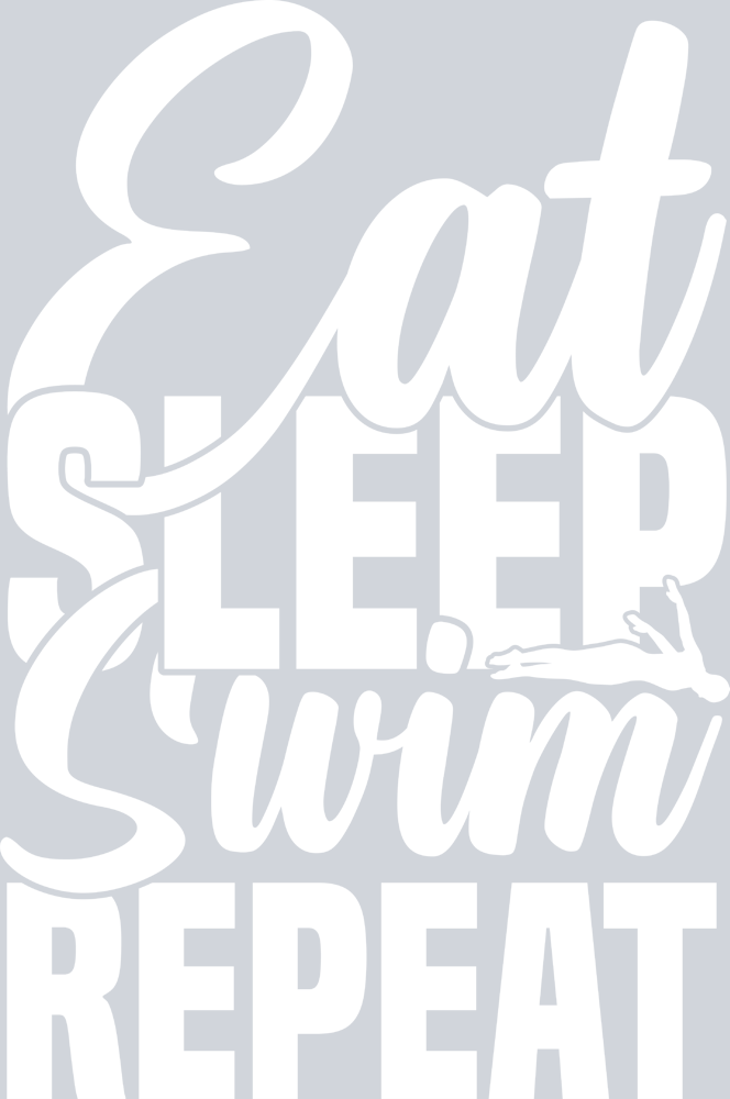 Sports Eat Sleep Swim Repeat White - STK05680 (DTF Transfers)