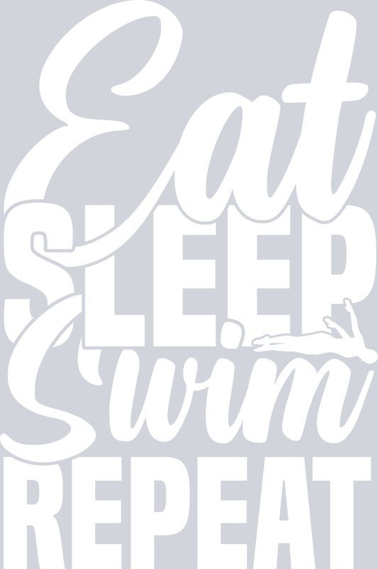 Sports Eat Sleep Swim Repeat White - STK05680 (DTF Transfers)