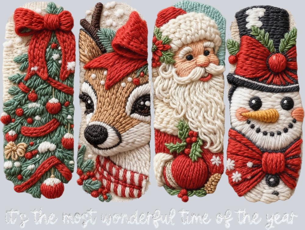 Faux Yarn Its the Most Wonderful Time of the Year White - STK07500 (DTF Transfers)