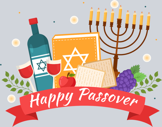Happy Passover Ribbon And Wine - STK02597 (DTF Transfers)