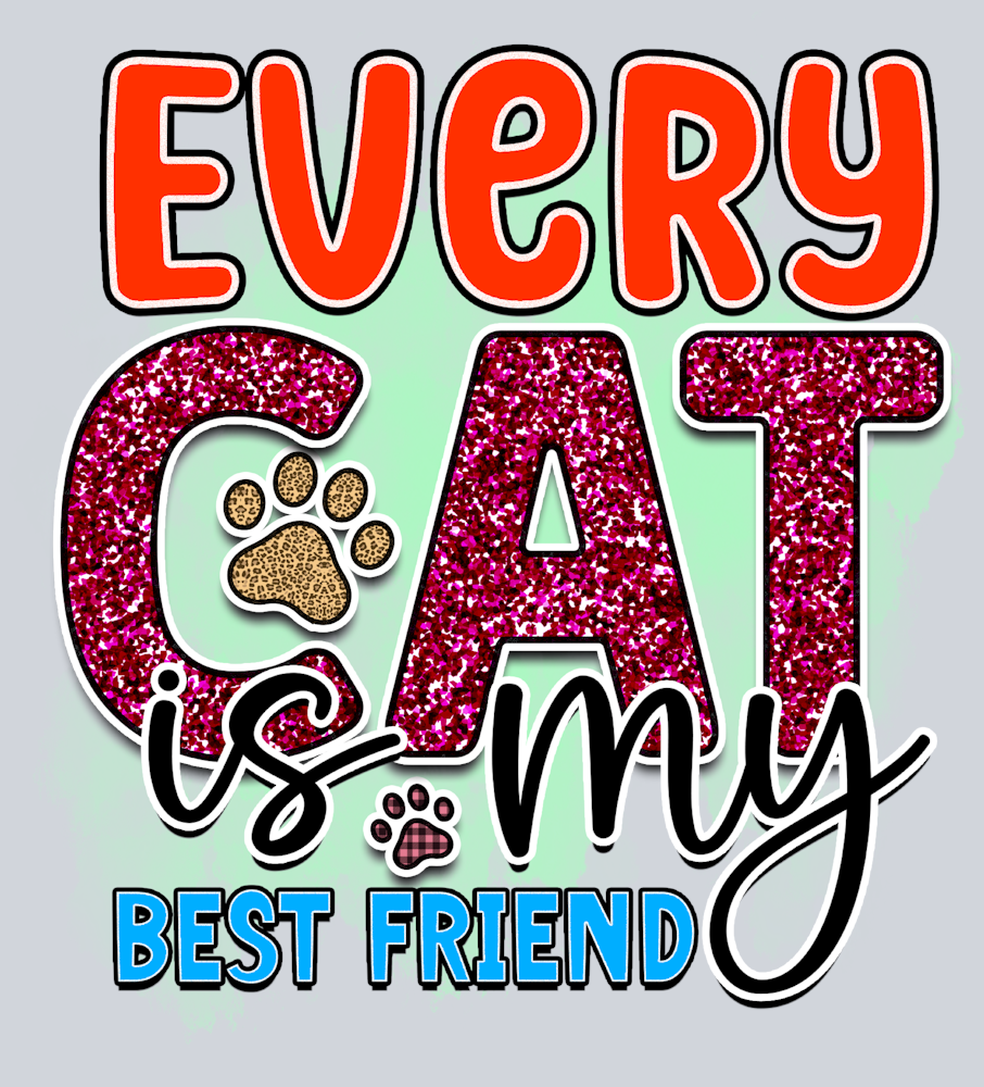 Pets Cat Best Friend - STK04820 (DTF Transfers)