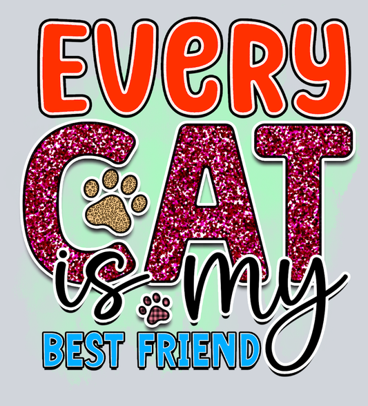 Pets Cat Best Friend - STK04820 (DTF Transfers)