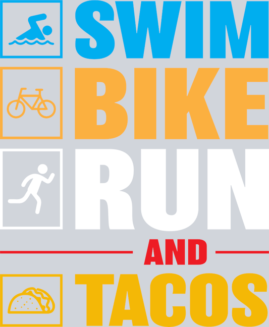 Sports Swim Bike Run Tacos Color - STK05745 (DTF Transfers)