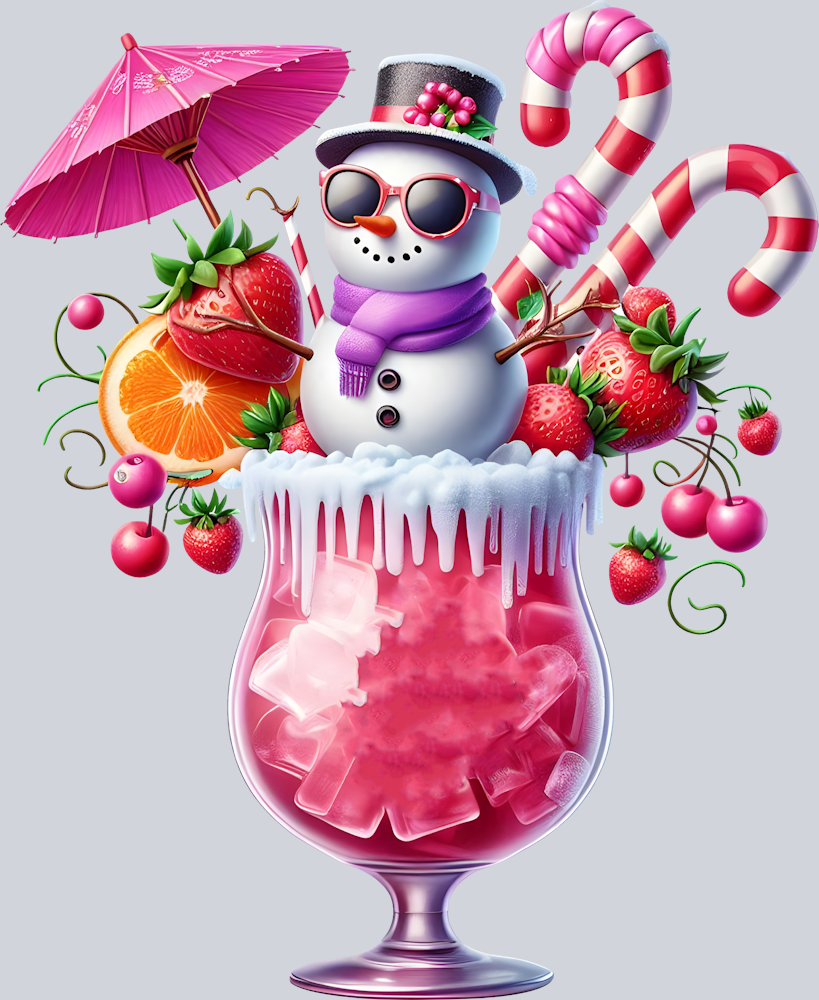 Snowman In Drink Christmas In July - STK05569 (DTF Transfers)