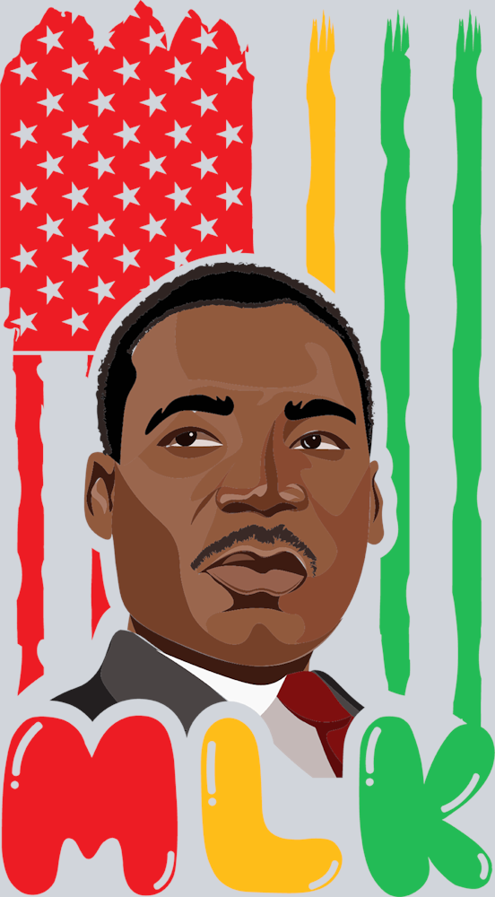 Mlk Distressed Flag - STK04305 (DTF Transfers)