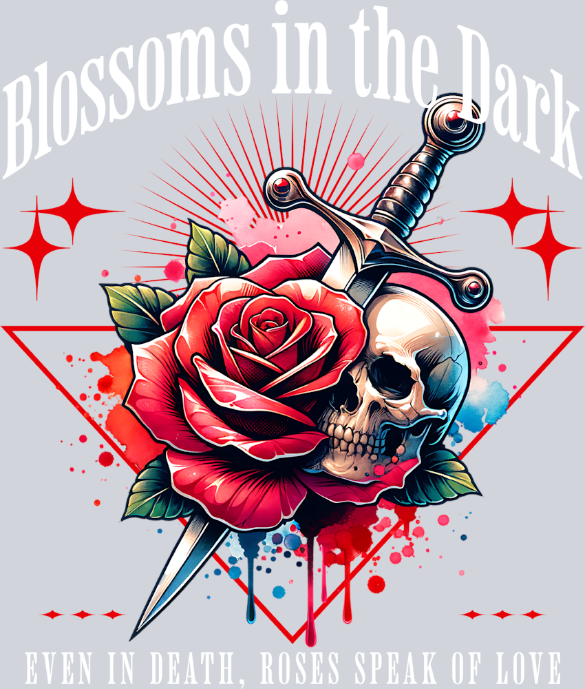 Rose Flower I'mpaled Sword - STK05270 (DTF Transfers)