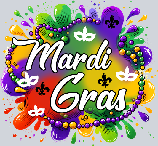 Mardi Gras Paint Splatter - STK04089 (DTF Transfers)