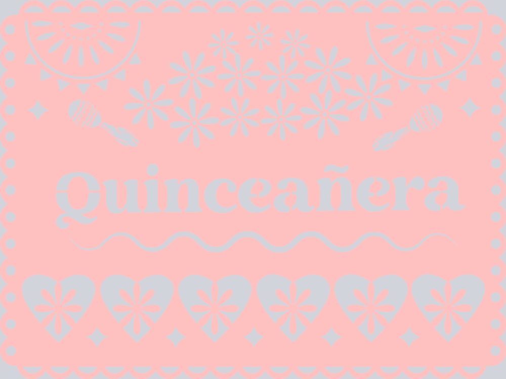 Papel Picado Quinceaera 2 - STK06919 (DTF Transfers)