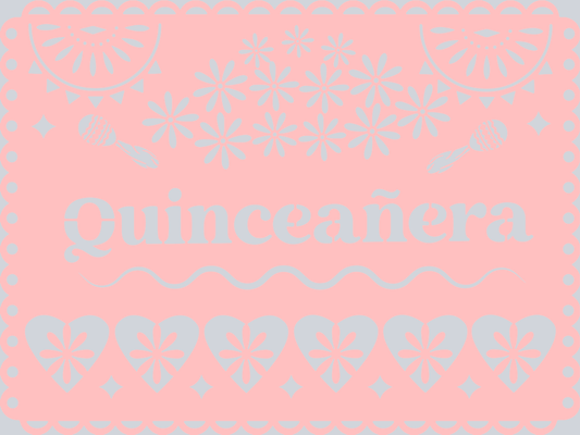 Papel Picado Quinceaera 2 - STK06919 (DTF Transfers)