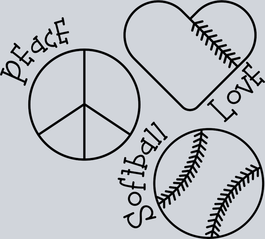 Peace Love Softball 2 - STK07340 (DTF Transfers)