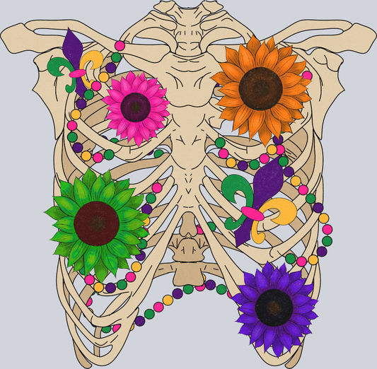 Skeleton Mardi Gras Beads - STK05505 (DTF Transfers)