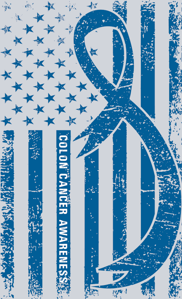 Colon Cancer Awareness Vertical Flag 2 - white - STK07439 (DTF Transfers)
