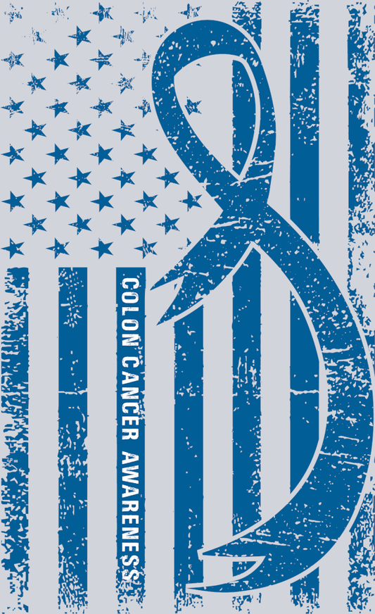 Colon Cancer Awareness Vertical Flag 2 - white - STK07439 (DTF Transfers)