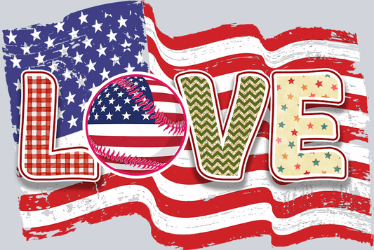 Love American Flag - STK03700 (DTF Transfers)