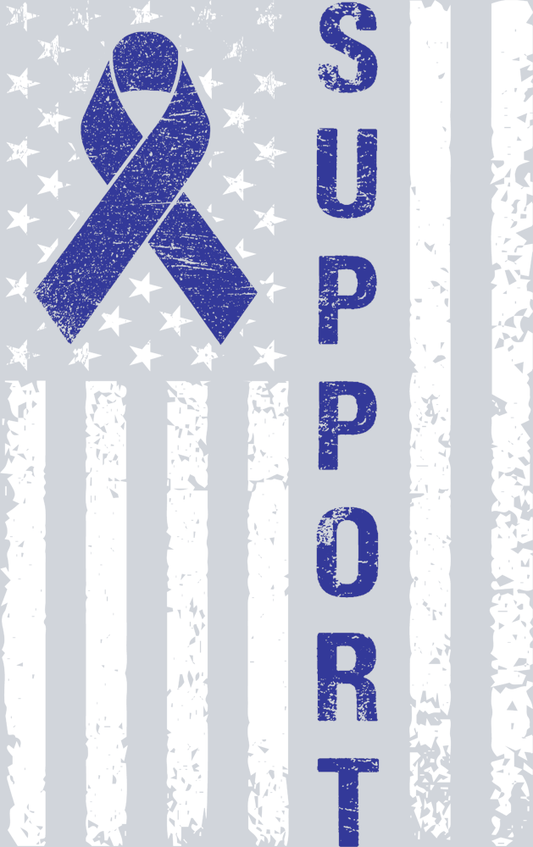 Support Colon Cancer Awareness Vertical Flag - White - STK07451 (DTF Transfers)