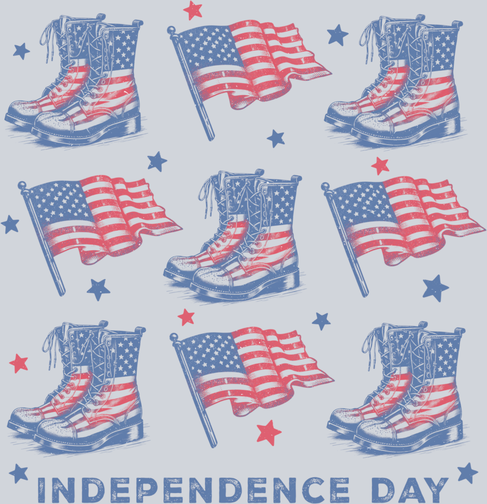 Independence Day Boots And Flags - STK03210 (DTF Transfers)