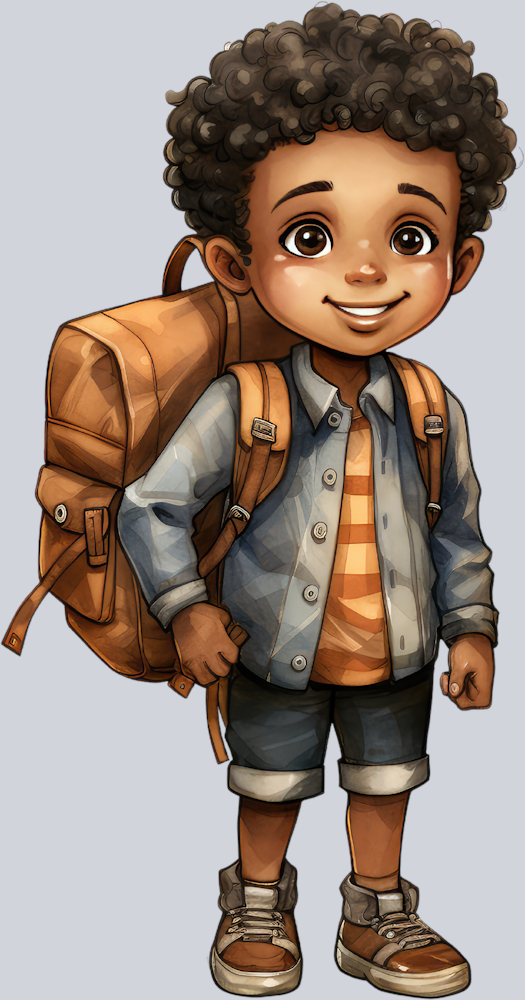 Cute Black Boy Back To School 9 - STK01529 (DTF Transfers)