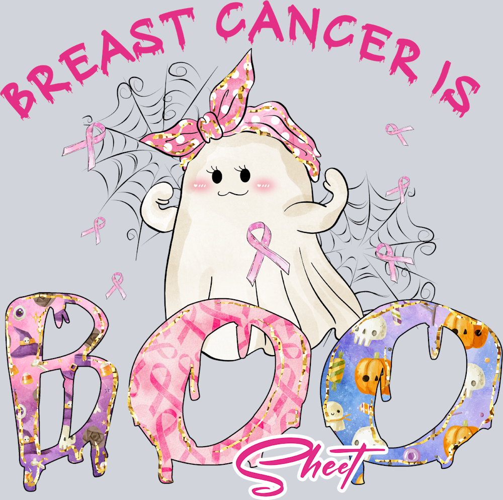 Breast Cancer Awareness Breast Cancer Is Boo Sheet 2 - STK01119 (DTF Transfers)