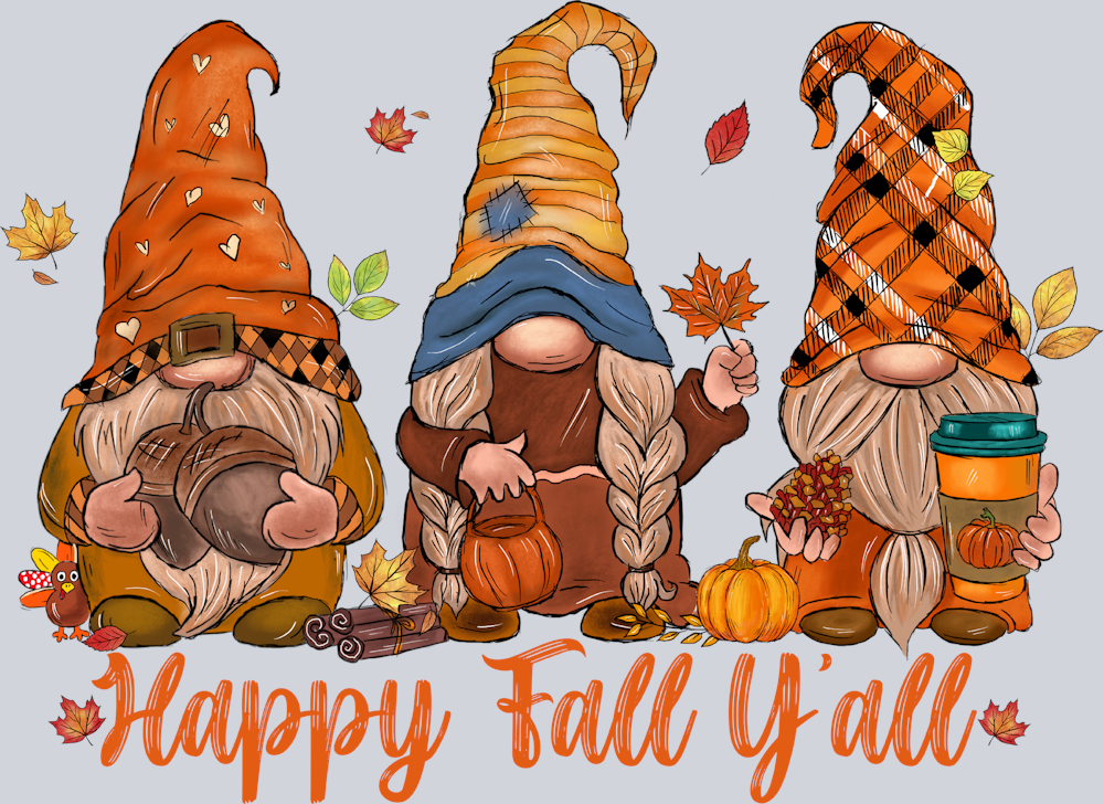 Gnome Happy Fall Yall - STK07174 (DTF Transfers)