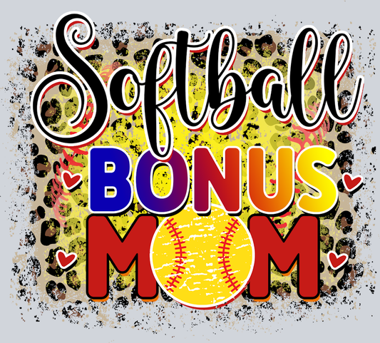 Softball Bonus Mom - STK07346 (DTF Transfers)