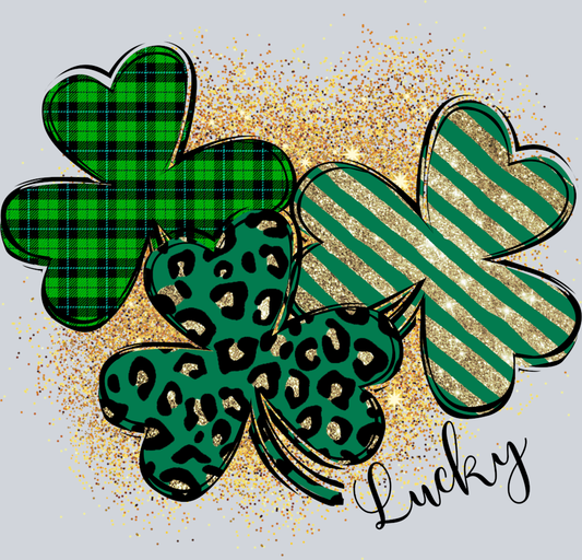 Shamrock Patterns Lucky - STK05432 (DTF Transfers)