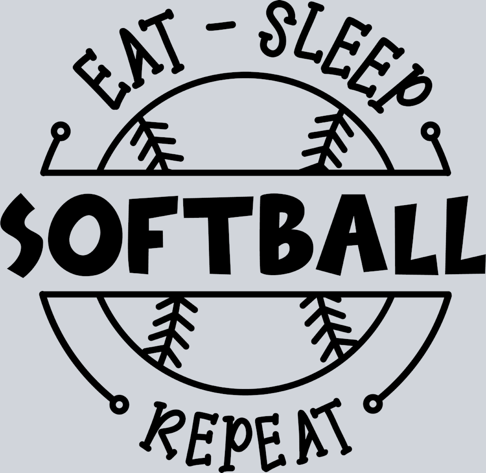 Eat Sleep Softball Repeat 2 - STK07329 (DTF Transfers)