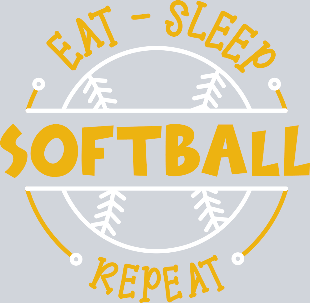 Eat Sleep Softball Repeat 1 - STK07328 (DTF Transfers)