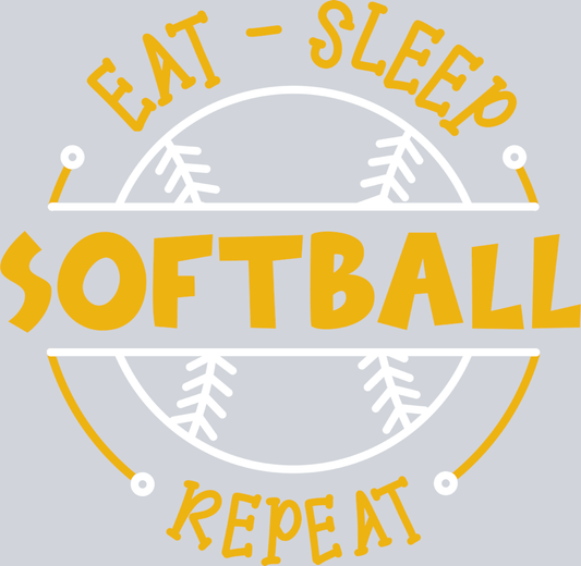 Eat Sleep Softball Repeat 1 - STK07328 (DTF Transfers)