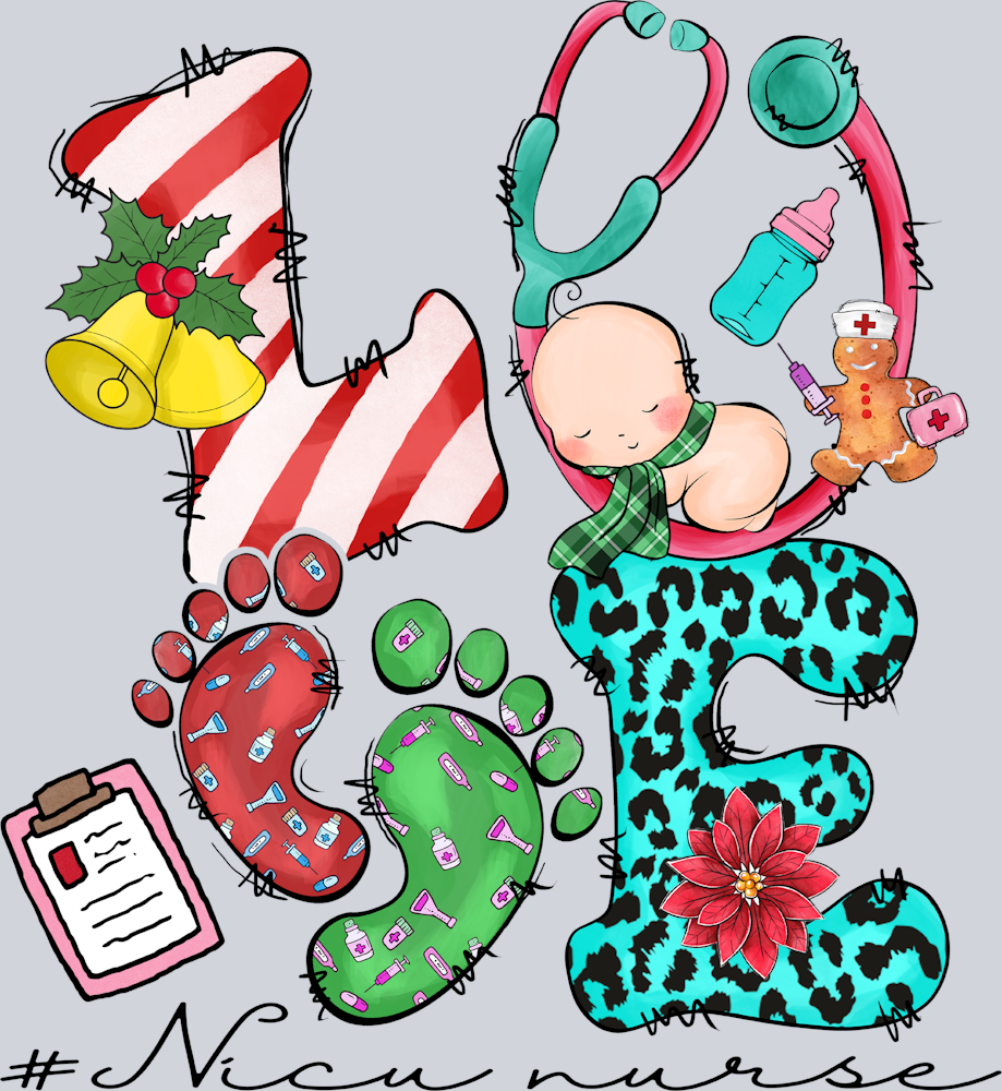 Love Christmas Nicu Nurse - STK03710 (DTF Transfers)