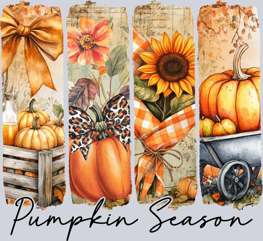 Pumpkin Season Black 2 - STK07398 (DTF Transfers)
