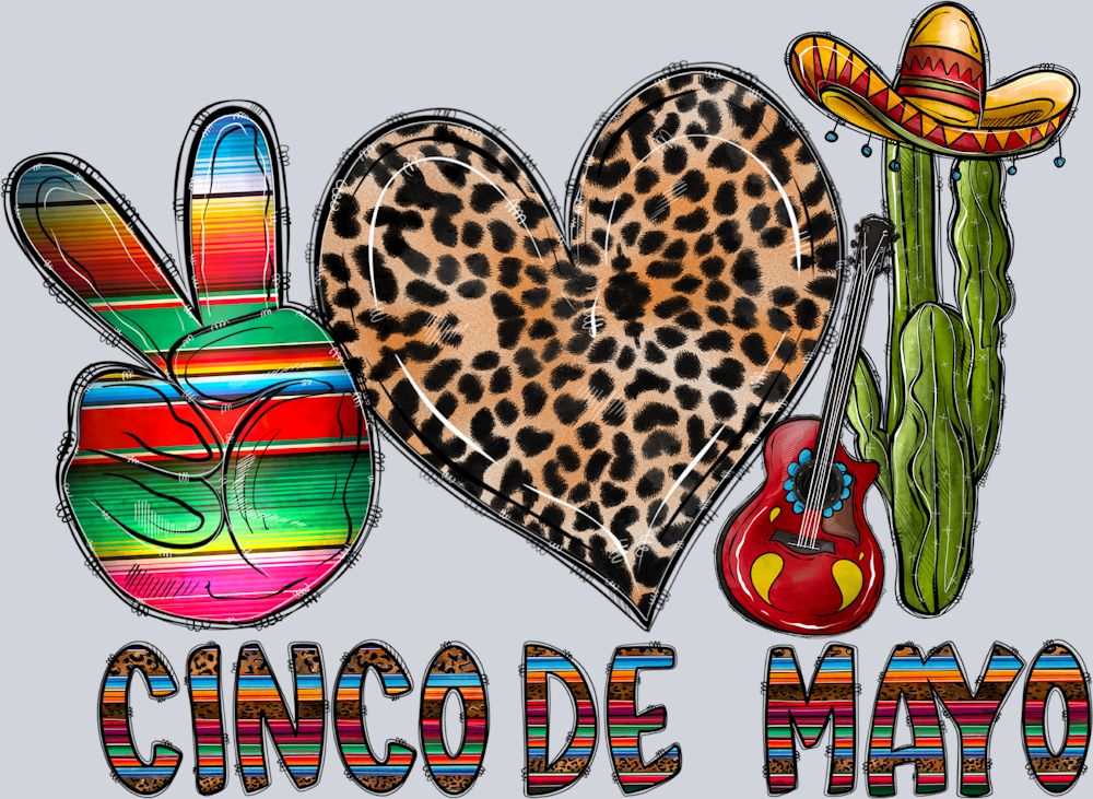 Peace Love Cinco De Mayo - STK04723 (DTF Transfers)
