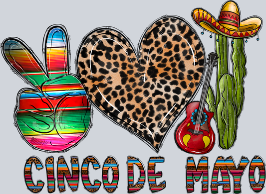 Peace Love Cinco De Mayo - STK04723 (DTF Transfers)