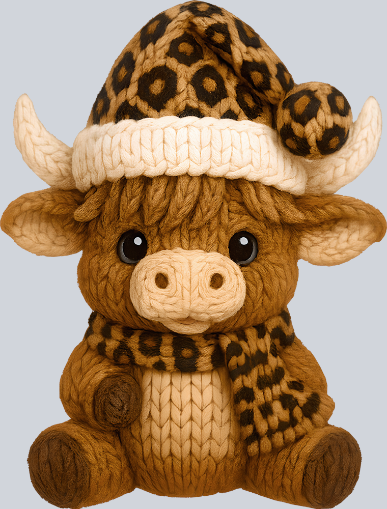 Faux Yarn Christmas Bull - STK07485 (DTF Transfers)