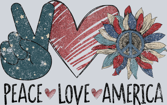 Peace Love America 1 - STK04713 (DTF Transfers)