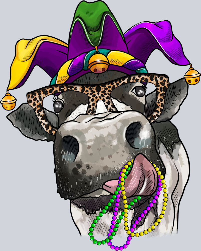 Mardi Gras Cow - STK04028 (DTF Transfers)
