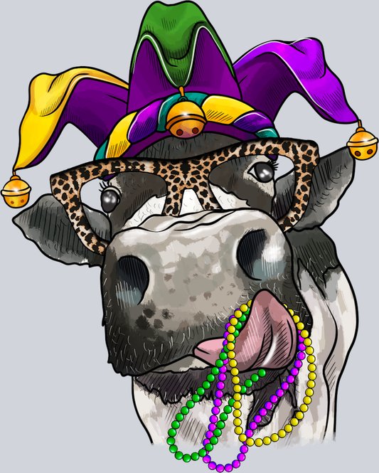Mardi Gras Cow - STK04028 (DTF Transfers)