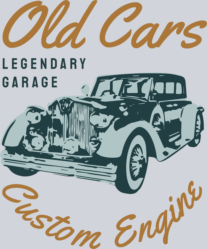 Old Cars Custom Engine 1 - STK04586 (DTF Transfers)