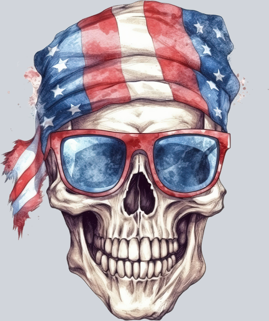 Skull Patriotic 5 - STK05544 (DTF Transfers)