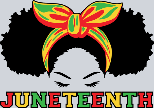 Double Messy Bun Juneteenth Black - STK01711 (DTF Transfers)
