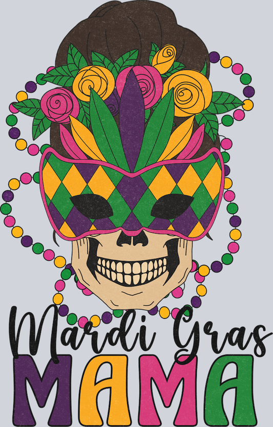 Skull Mardi Gras Mama - STK05538 (DTF Transfers)
