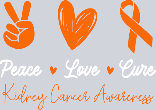 Peace Love Cure Kidney Cancer - STK06809 (DTF Transfers)