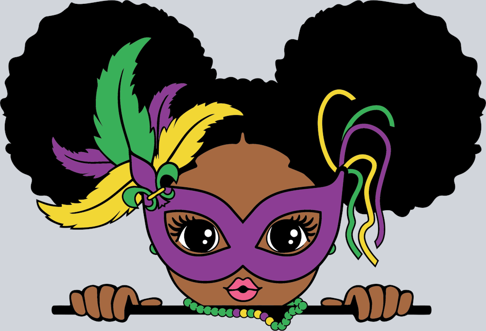 Mardi Gras Peek A Boo - STK04091 (DTF Transfers)