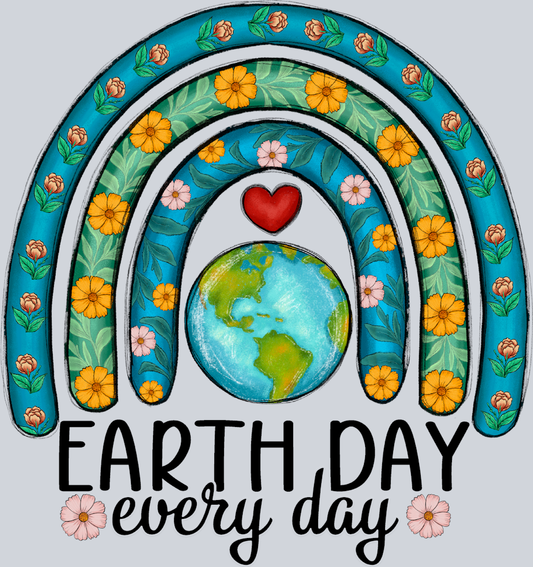 Earth Day Every Day Rainbow - STK01749 (DTF Transfers)