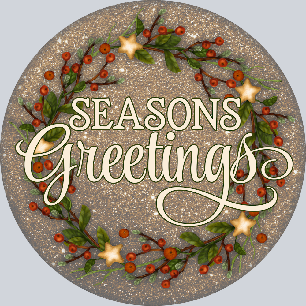 Glitter Seasons Greetings - STK02269 (DTF Transfers)