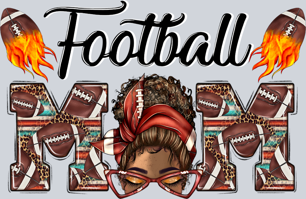 Messy Bun Football Mom - STK04258 (DTF Transfers)