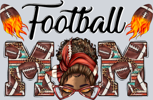 Messy Bun Football Mom - STK04258 (DTF Transfers)