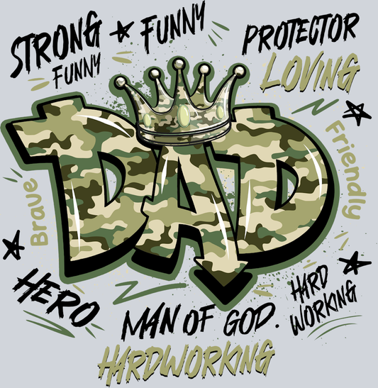 Dad Crown - Camo And Black - STK01573 (DTF Transfers)