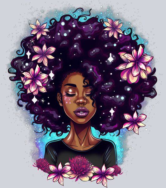 Black Woman Imagine - STK00978 (DTF Transfers)