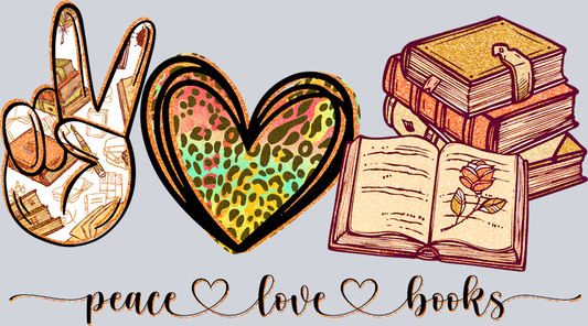 Peace Love Books - STK04719 (DTF Transfers)