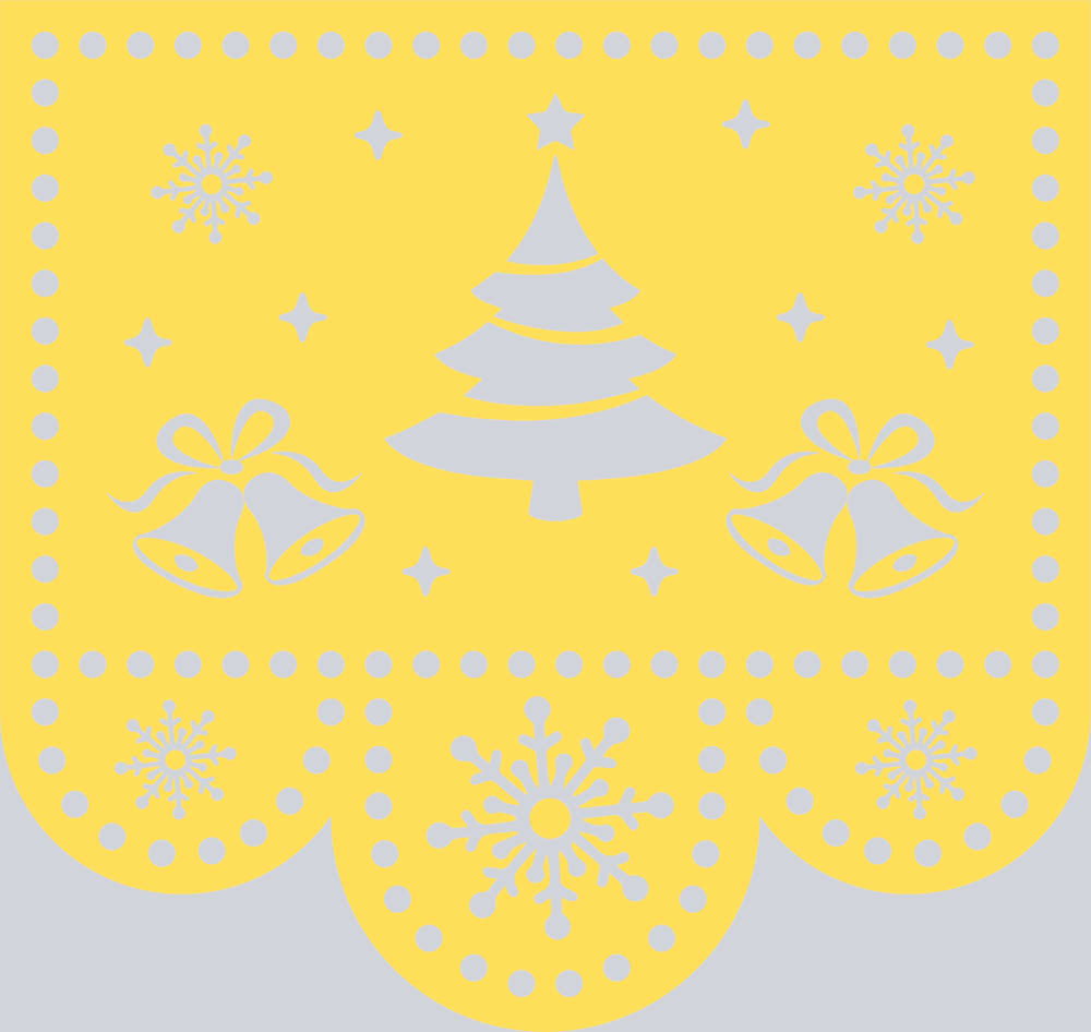 Papel Picado Feliz Navidad Yellow - STK04679 (DTF Transfers)